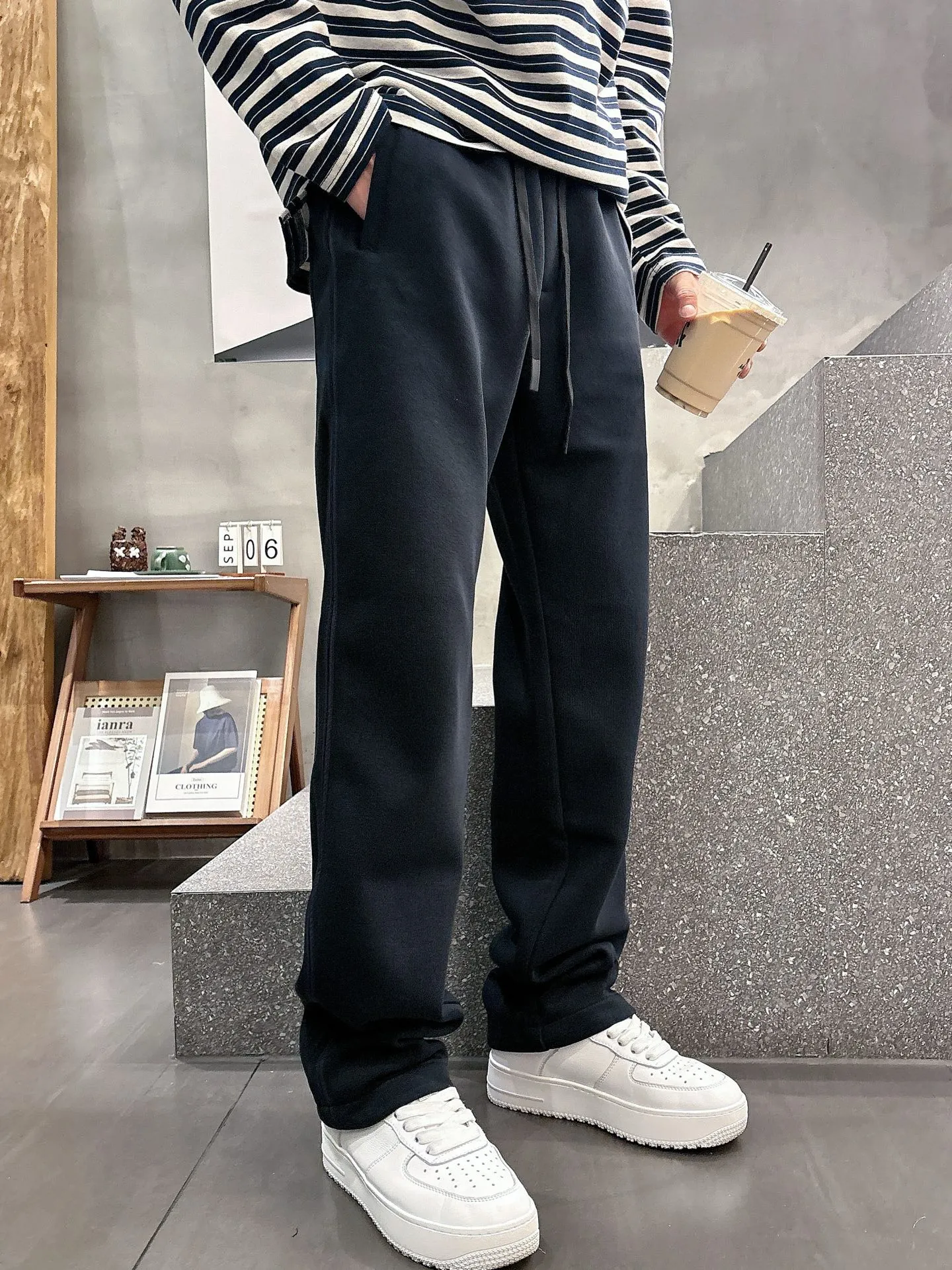 P300 NEW2025 Autumn and Winter New Casual Pants Exclusive Customized Fabric Color: Black and Blue SIZE: M-4XL